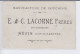 MEZIN: Fabrique De Bouchons E. Et C. Lacorne Frères, Les Machines à Tourner Les Bouchons - Très Bon état - Andere & Zonder Classificatie