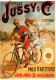 CPM- Affiche Publicité Cycles "JUSSY & Cie" Tamdem Couple Belle époque *Pneu Hartford* TBE - Advertising