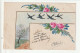 CP FANTAISIE PEINTE Hirondelles Paysages Fleurs Lot De 2 Cartes - Autres & Non Classés