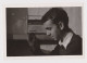 Young Man With Pencil In Hand, Old Radio Transistor, Scene, Vintage Orig Photo (49496) - Personnes Anonymes