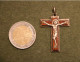 Médaille Religieuse - Croix Christ - Religious Holy Medal - Bois Et Métal - Godsdienst & Esoterisme