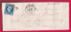 N°14 PC SOISSONS AISNE BOITE RURALE Y VAUXCASTILLE POUR LIZY SUR OURCQ SEINE ET MARNE 1858 LETTRE - 1849-1876: Période Classique