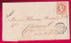 N°16 ORANGE SUR PAILLE PC 793 CHATEAUROUX INDRE POUR CHINON INDRE ET LOIRE JUILLET 1854 LETTRE - 1849-1876: Periodo Classico