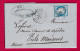 N°60 GC 926 CAD TYPE 12 CHATEAU THIERRY AISNE 14 FEVRIER 1876 POUR VIELS MAISONS TYPE 18 EN ARRIVE LETTRE - 1849-1876: Classic Period