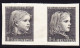 Pro Juventute 1953 Ungez.Probedruckpaar - 2 Verschiedenen Anker Mädchen Köpfe Auf Festem Papier Aus Bickel Archiv - Ongebruikt