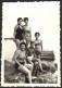 Group Four Bikini Woman Girl And Guy Boy On Beach   Old Photo 6x9 Cm #41169 - Anonyme Personen
