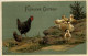 Ostern - Geflügel - Chicken - Prägekarte - Easter