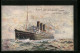 Künstler-AK Passagierschiff SS Naldera In Voller Fahrt  - Steamers