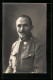 AK Portrait Eines österreichischen Soldaten Mit Schnauzbart Und Orden  - Weltkrieg 1914-18