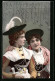 AK Zwei Bayerische Mädchen Im Dirndl  - Costumes
