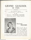 Programme Theatre GRAND GUIGNOL Raymonde MACHARD - Programma's