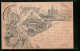 Vorläufer-Lithographie Drachenfels A. Rh., 1894, Plateau A. D. Drachenfels, Drachenburg  - Drachenfels
