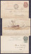 Lot De 3 EP CP "Paquebots De L'Etat Belge - Ligne Ostende-Douvres" 5c Vert-gris & 10c Brun-rouge Càd OSTENDE (STATION)/1 - Postcards 1871-1909