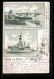 AK Kiel, SMS Aegir, Küstenpanzerschiff Der Kaiserl. Marine, Hafen U. Landungsbrücken  - Krieg