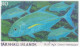 Coral Reef Marine Life Underwater, Sea Life, Bluefin Jack, Blue Jack Fish 10$ High Value Stamp Marshall FDC - Poissons