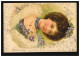 Künstler-AK Frauenportrait Mit Blauen Augen, Halskette, Blumen Im Haar, Um 1905 - Ohne Zuordnung