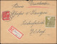 945+959 Kontrollrat II 8 Pf +1 M Auf R-Brief Not-R-Zettel GEILENKIRCHEN 26.11.47 - Storia Postale