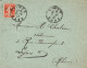 FM 5 Semeuse 10 C. Rouge Sans Fond Surchargée FM Lettre De NImes Gard Du 3-2-1911 - 1921-1960: Modern Period