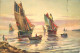 Navigation Sailing Vessels & Boats Themed Postcard Painting - Segelboote