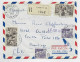 FRANCE GANDON 5FR VIOLETX2+ PA 100FRX2 LETTRE REC AVION PARIS 50 12.6.153 POUR SANTIAGO CHILI AU TARIF - 1945-54 Marianne De Gandon