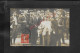 CARTE PHOTO CACHET PARIS 1907  PERSONNAGES AVEC COR DE CHASSE DEVANT RESTAURANT PARLE DE HÔPITAL HÔTEL DIEU : - Muziek En Musicus