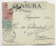 ITALIA 10CX2+5C LETTERE COVER PISA FERROVIA 5.9.1917 POUR GENEVE SUISSE CENSURA MILANO - Posta Militare (PM)