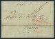 HAMBURG 1819, HAMBURG, Rote Sonderform Auf Brief, Handschriftlich Single, Nach London, Registraturbug, Feinst - Sonstige & Ohne Zuordnung