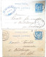 2 CARTES LETTRE SAGE 1898 Postées Jura - Letter Cards