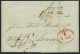 HAMBURG - GRENZÜBERGANGSSTEMPEL 1842, T 6 DEC, In Rot Auf Brief Von Glaz (R2) über Hamburg (rückseitiger K1) Nach London - [Voorlopers
