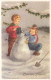 FETES - VOEUX - Bonne Année - Enfants Fabricant Un Bonhomme De Neige - Carte Postale - Nouvel An