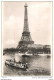 4 Cartes De Paris ,avec  Tour Eiffel & Vedette Et Péniche - Eiffelturm