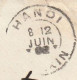 1902 - Etat Major Des Troupes De L'Indochine . Corr. D. Armée - Enveloppe Et Lettre De 6 P De Hanoi Vers Castelnaudary - Storia Postale