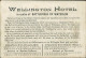WATERLOO - WELLINGTON HOTEL - IN CENTRE OF BATTLEFIELD OF WATERLOO - ADVERTISING CARD ( CM13,5/ CM 9 ) 1890s (18336) - Advertising
