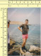 REAL PHOTO Ancienne,Young Gay On Seashore,  Jeune Gars Au Bord De La Mer COLOR PHOTO SNAPSHOT - Anonymous Persons