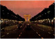 PARIS. -  Avenue Des Champs Elysées Et Arc De Triomphe,. La Nuit.     Non Circulée - Arc De Triomphe