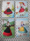 LOTTO 4 CARTOLINE - POSTCARD - DA COLLEZIONE - Costumi ITALIA Ricamate VAL D' AOSTA LOMBARDIAMARCHE LUCANIA - Embroidered