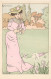 Lucien ROBERT * Série De 5 CPA Illustrateur Robert Art Nouveau Jugendstil * Femme Orgueil Luxure Envie Colère Paresse - Robert