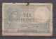 BILLETE DE FRANCIA DE 10 FRANCOS DE 1927 R - 5 F 1912-1917 ''Bleu''