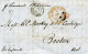 MTM121 - 1850 TRANSATLANTIC LETTER FRANCE TO USA - STEAMER AMERICA SIMPLE RATE - Postal History