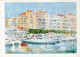 - 83 - HIERES Les PALMIERS - Aquarelle André Franz, Un Port En Méditerranée -  Scan Verso - - Hyeres