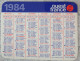 Petit Calendrier De Poche 1984 Journal Ouest France - Petit Format : 1981-90