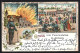 Lithographie Arzbach / Westerwald, Feuerwehrfest, Brennendes Haus  - Feuerwehr