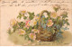 Fantaisie - N°91181 - Roses Et Myosotis Dans Un Panier - Autres & Non Classés