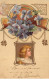 Fantaisie - N°91171 - Enfant De Profil Dans Un Médaillon Sous Des Violettes - Carte Gaufrée - Autres & Non Classés