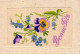 Brodées - N°91009 - Bonne Fête - Pensées Et Myosotis - Embroidered