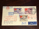 YEMEN TRAVELLED COVER REGISTERED LETTER TO USA 1965 YEAR RED CRESCENT RED CROSS HEALTH MEDICINE STAMPS - Yémen