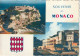 MO 15- SOUVENIR DE MONACO - CARTE MULTIVUES COULEURS : LE ROCHER , LE PALAIS DU PRINCE - 2 SCANS  - Panoramische Zichten, Meerdere Zichten