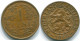 1 CENT 1968 NIEDERLÄNDISCHE ANTILLEN Bronze Fish Koloniale Münze #S10805.D.A - Antilles Néerlandaises