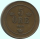 5 ORE 1891 SCHWEDEN SWEDEN Münze #AC646.2.D.A - Sweden