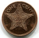 1 CENT 1998 BAHAMAS Coin UNC STARFISH #W11466.U.A - Bahamas